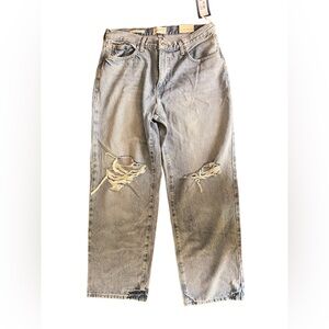 Universal Thread Relaxed Fit Distressed Gray Jeans size 10 NWT